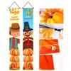 Vintage Front Door Fall Decorations Banners Rustic Yard Colorful Pumpkins Maple Leaf Porch Banners For Home Themed Party Outside