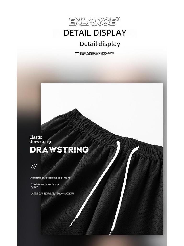 Мужские свободные быстросохнущие сетчатые баскетбольные шорты - унисекс летняя одежда для фитнеса из шелка и пляжа