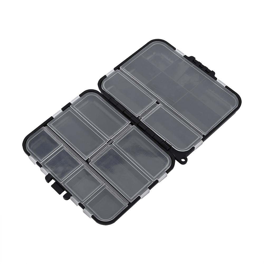 Black 26 Individual Compartments Portable Fishing Baits Durable Plastic Storage Box