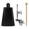 7 Inch Cowbell with Stick and Clamp Adjustable Standard Mount Metal Cow Bell Noise Maker Percussion