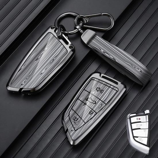 Aluminum Alloy Leather Car Key Case Cover For BMW 1 2 3 4 5 6 7 X2 X3 X4 X5 X6