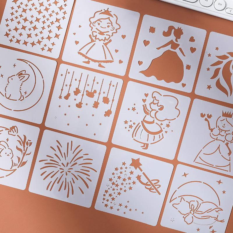 6 шт./компл. Пластиковые трафареты для животных, креативный дизайн, серия мультфильмов с животными, трафареты для скрапбукинга, журнальные трафареты для самостоятельного декора для рисования