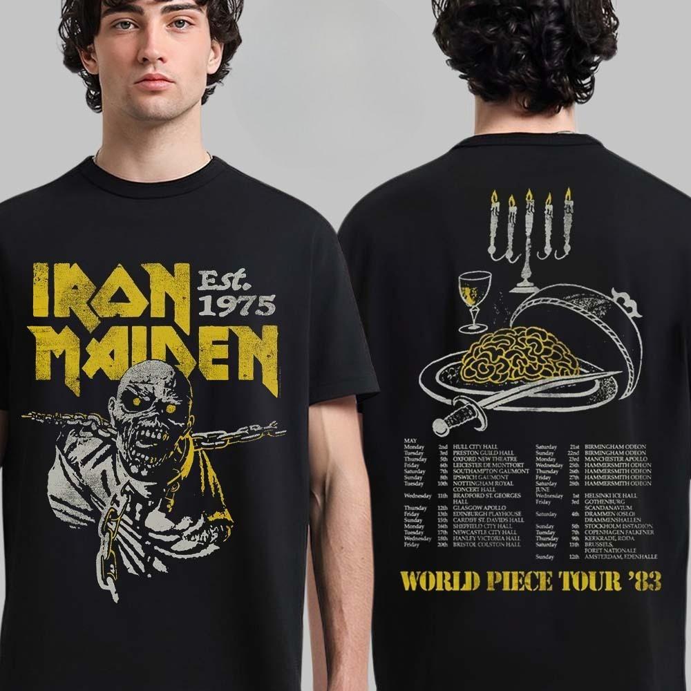 Редкая футболка Iron Maiden к 50-летию мирового тура World Piece 1983 года, винтажная, класса люкс, унисекс, топ Y2k