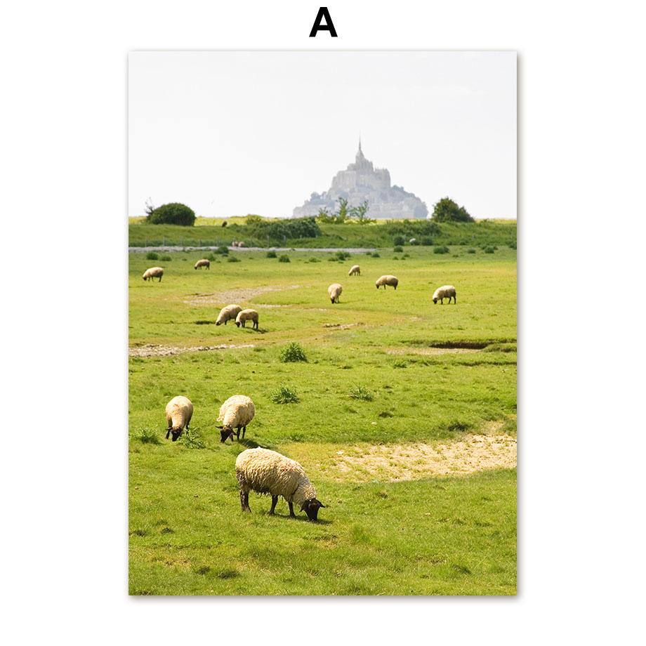 Дейзи трава девушка цветок овца ферма цитаты настенная живопись на холсте плакаты на скандинавскую тему и принты настенные панно для декора гостиной