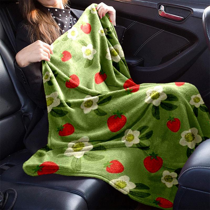 1PC Food Elements printed blanket, all season lightweight home office outdoor nap multifunctional blanket A1