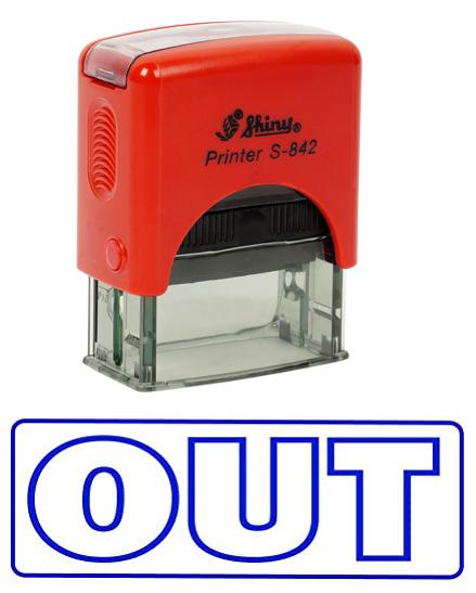 OUT Self Inking Rubber Stamp Custom Shiny Office Stationary Stamp