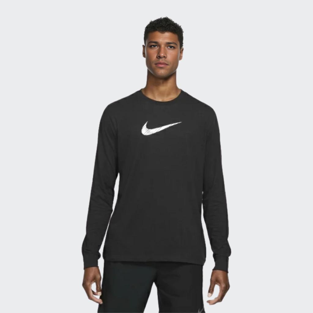 Nike Dri-Fit Футболка с круглым вырезом и буквенным принтом с логотипом, мужские топы, черные DH0714-010