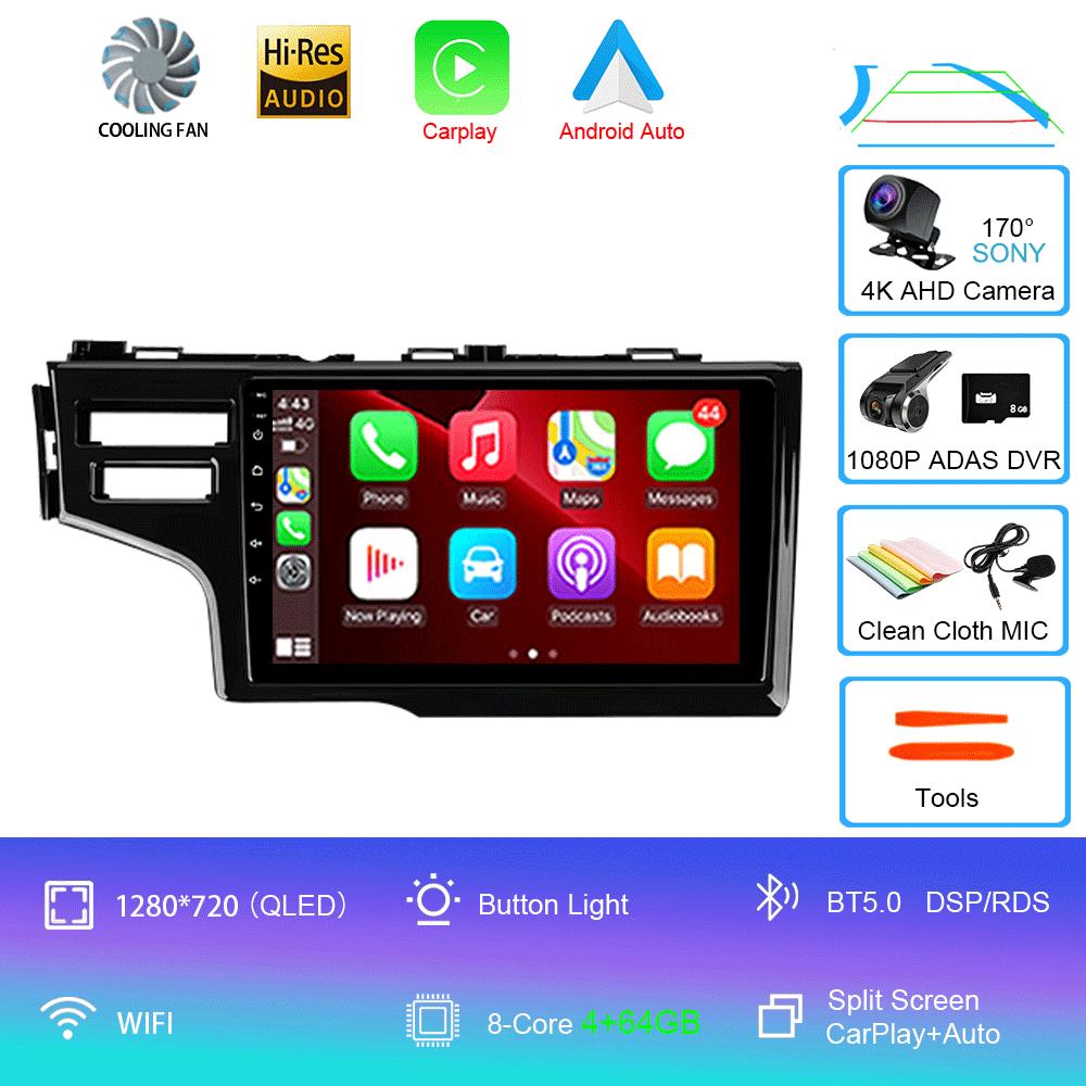 Для Honda Fit Jazz 2014 2015 2016 2017 Автомобильный радиоприемник Android 14 Carplay Автомультимедийный проигрыватель Авторадио GPS Стерео 2din Головное устройство