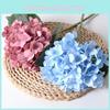 Hydrangea Single Simulated Flower With Leaf Home Wedding Hall Prop Decoration
