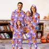 Halloween Printed Family Matching Hooded Long Sleeved Zippered Hooded Jumpsuit Set