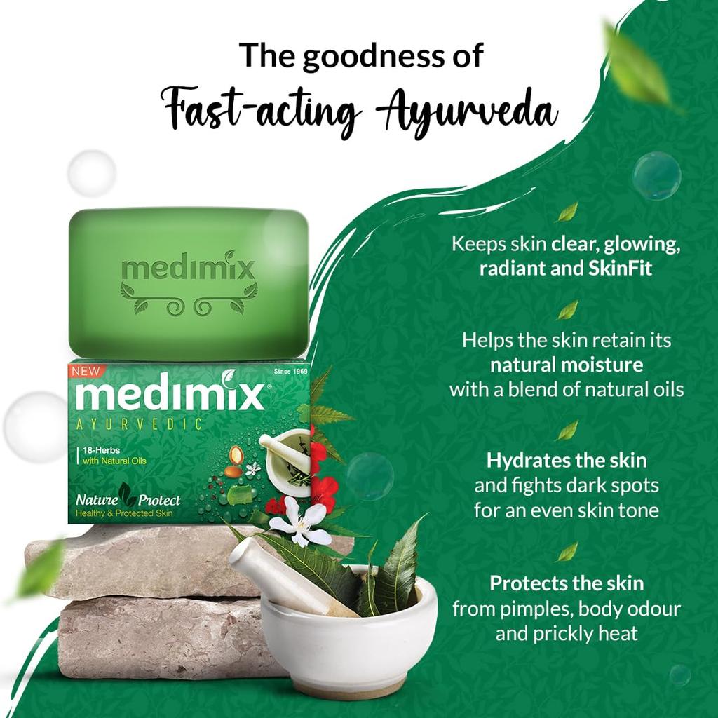 Medimix Ayurvedic Classic 18 Herbs Soap, 125 g (Pack of 8)