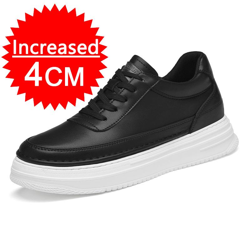 Men Leather 6/8CM Invisible Inner Height Increasing Shoes Outdoor Fashion For With Thick Soles Breathable Men Shoes Formal Shoes