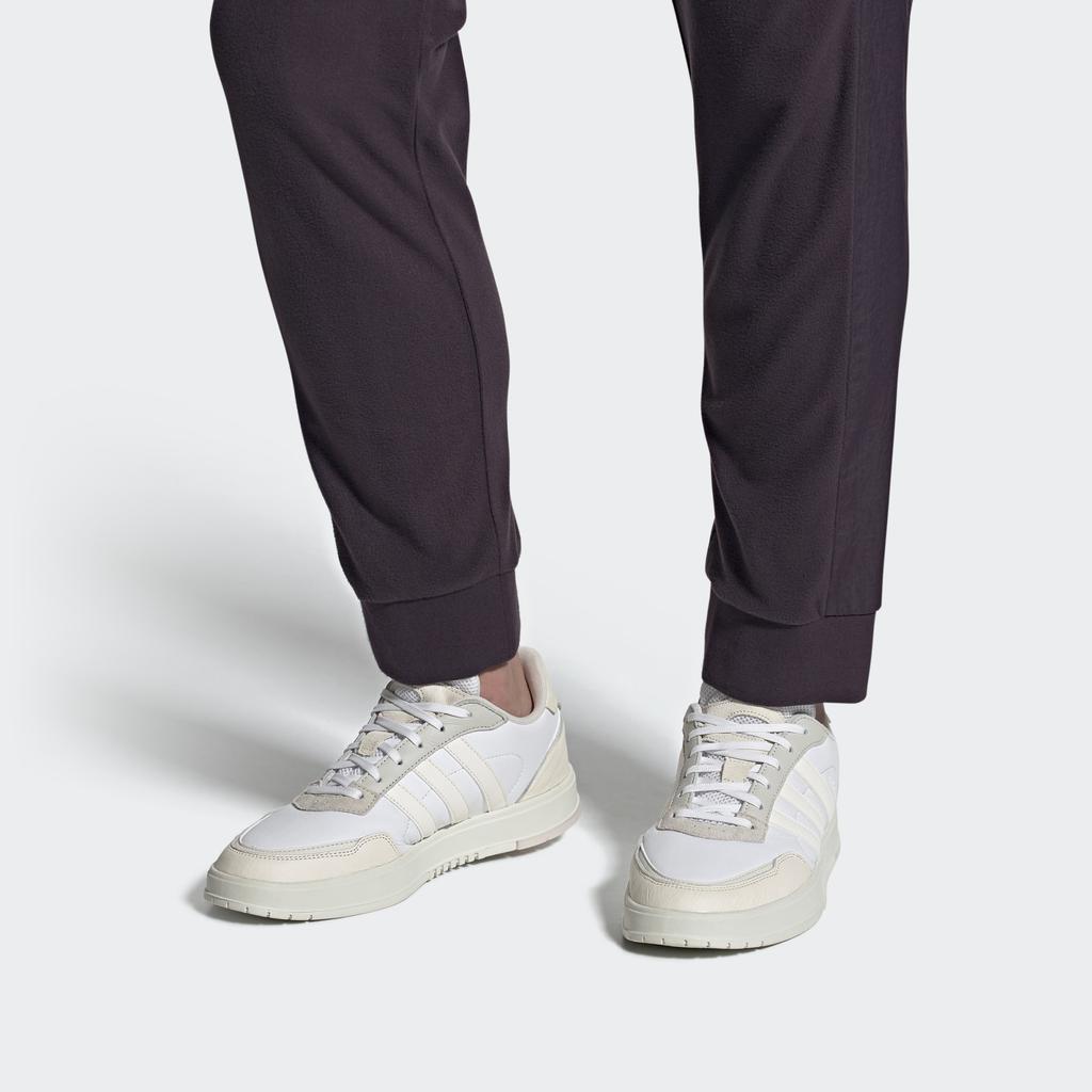 Adidas Neo Courtmaster Synthetic Leather Durable Low-Top Skate Shoes Unisex Sneakers Off-White FW2894
