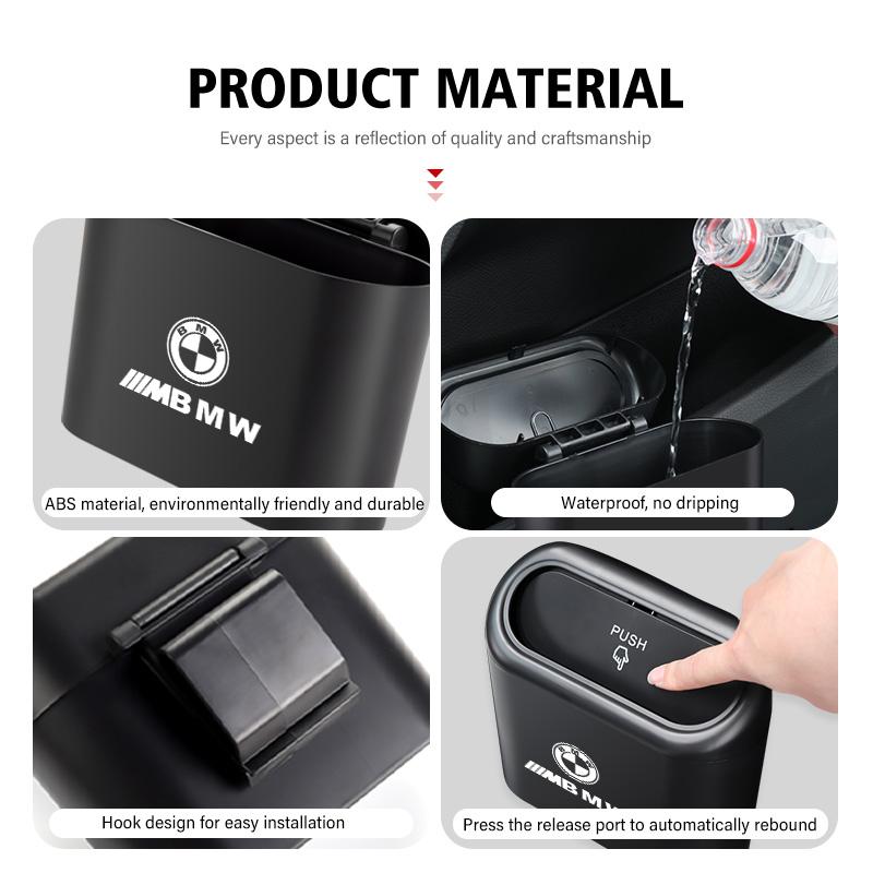 Car Door Side Trash Universal Garbage Dust Case Storage Box For BMW M F10 F20 F30 F40 F15 F25 F26 F31 F49 E62 E83 E84 WS4