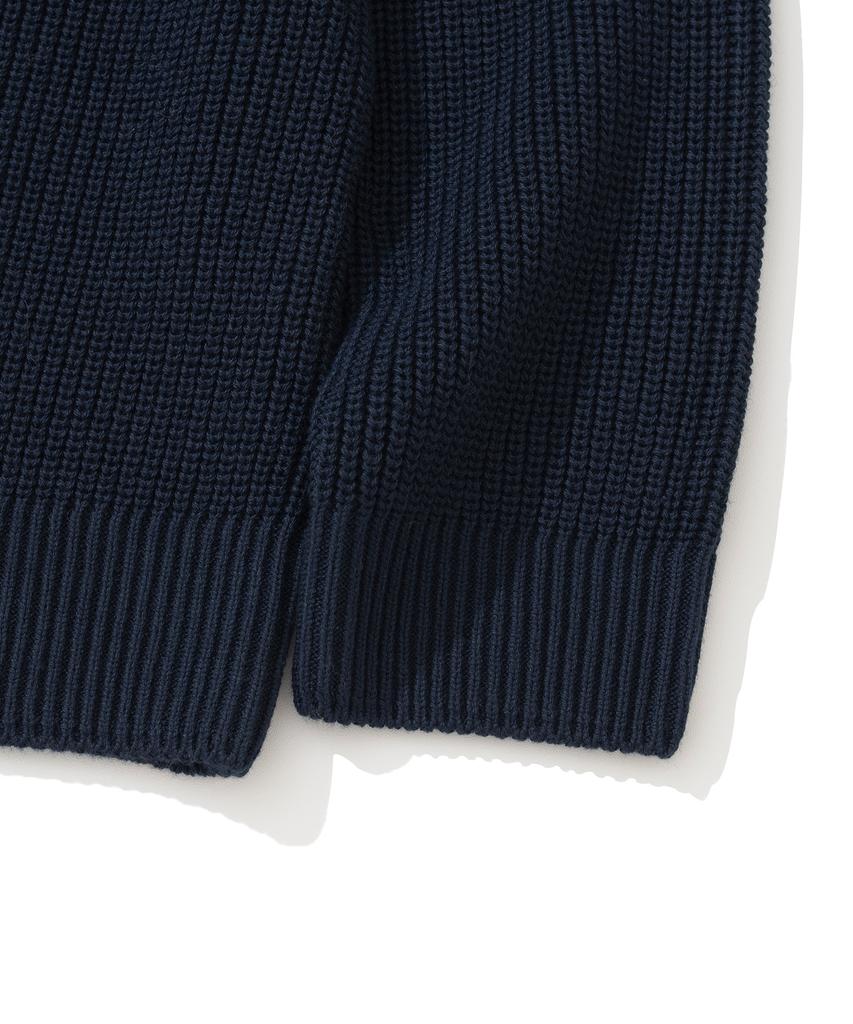 KNITTED [Nitied X Fashion Planet] Cotton Waffle Round Knit Navy