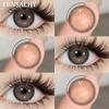 FUNSACHY 1 Pair Natural Brown Contact Lenses for Eyes Beautiful Pupils for Makeup Cosmetics Brown Color Lenses Gray Softlens
