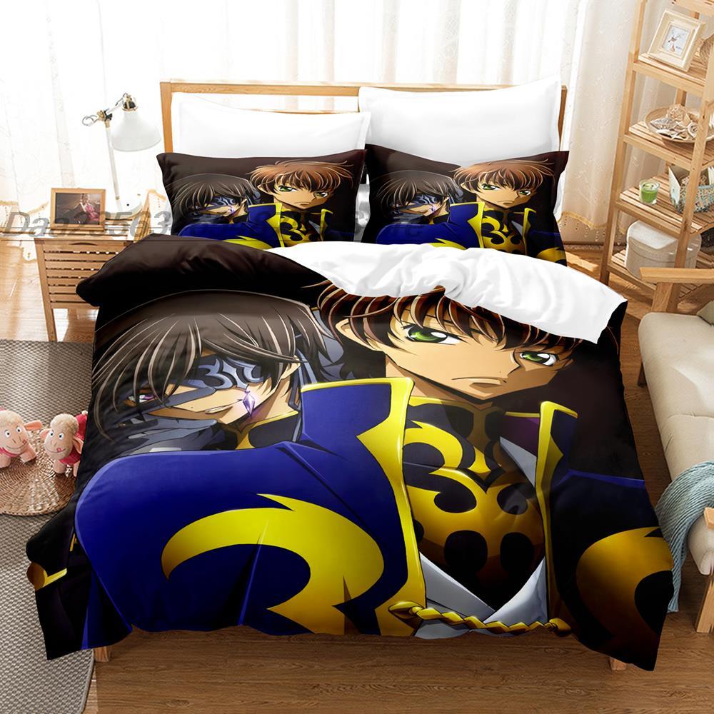 Code Geass Bedding Set Single Twin Full Queen King Size Bed Set Teenager Bedroom Sheet Set 3D Print Anime Kawaii