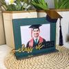 Рамка для фотографий выпускного 2025 года, деревянная рамка для фотографий класса 2025 года, памятная фоторамка с выпускной шапочкой, подарок для колледжа средней школы