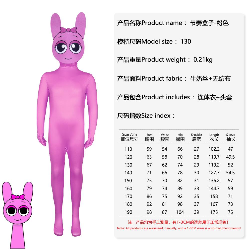 Adult Kids Sprunki Incredibox Cosplay Costume 2025 Monster Horror Game Jumpsuit Halloween Bodysuit