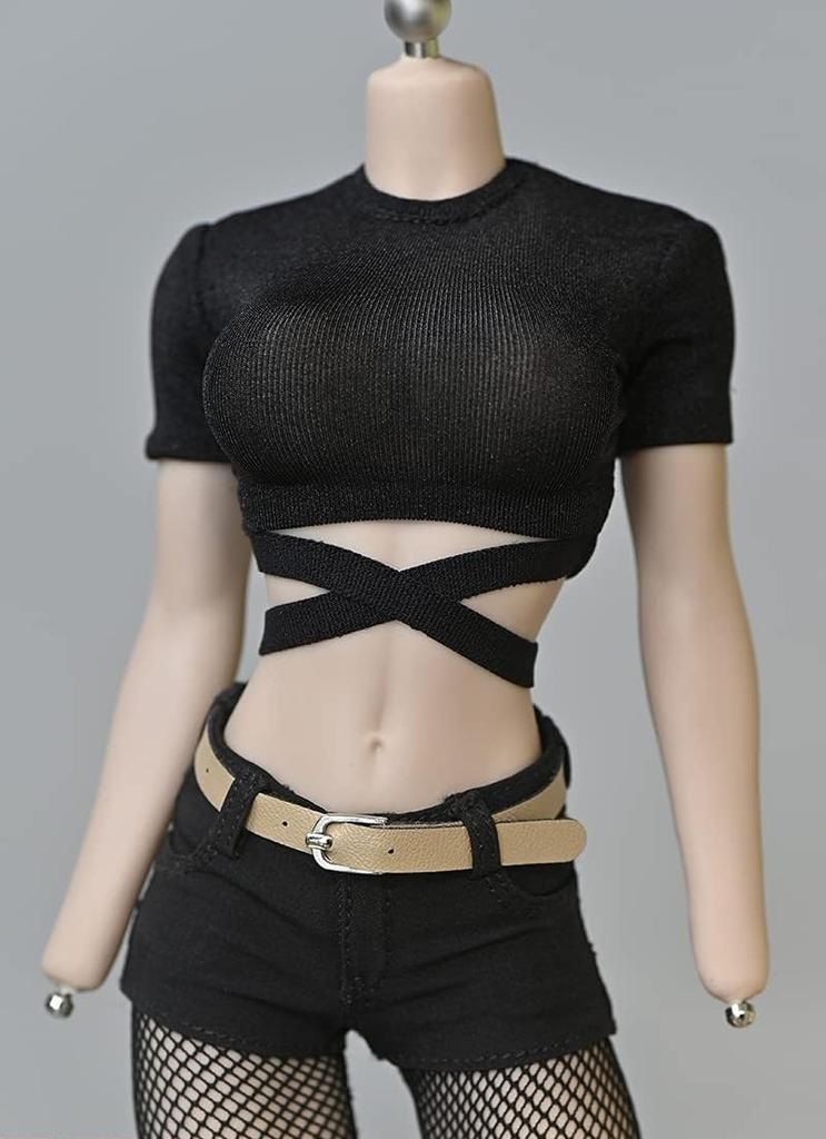 Аксессуары для женской сексуальной куклы с передним ремешком и одеждой, отличной от [TOYBARJAPAN] 1/6 фигурки/Красивая футболка (голова, тело, обувь,