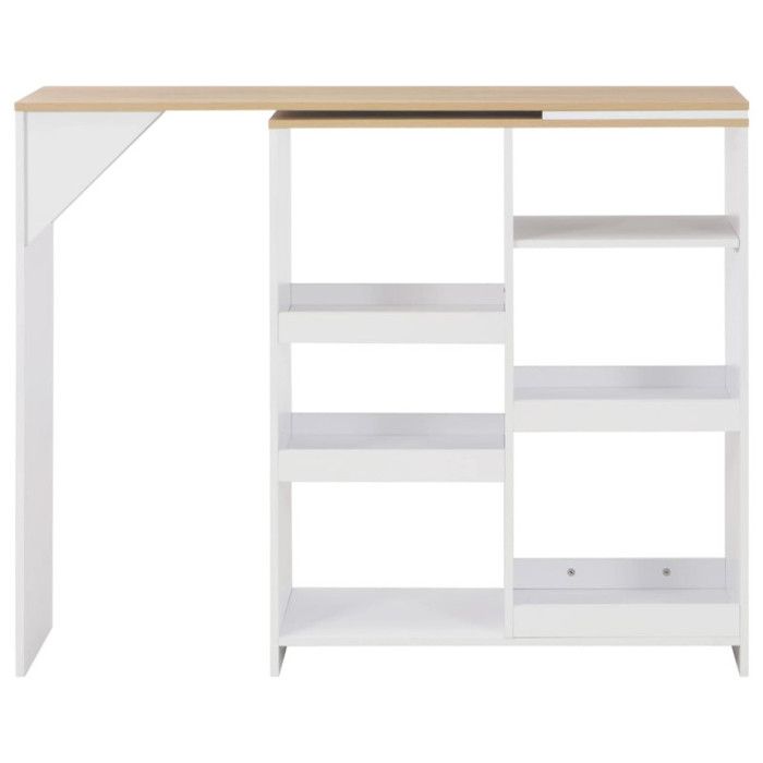 VidaXL Bar Table with Removable Shelf White 138 X 40 X 120 Cm