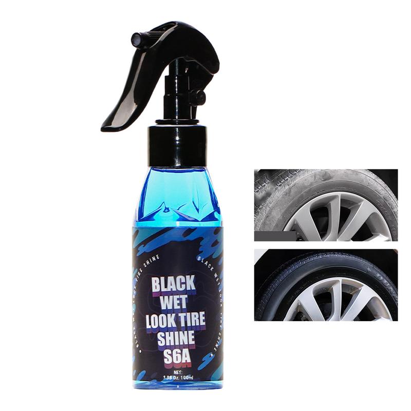 Car Tire Shine Wet Tire Dressing Tire Spray UV Protection Extreme Tire Shine Long-Lasting Black Shine Cleaning Spray Wheel