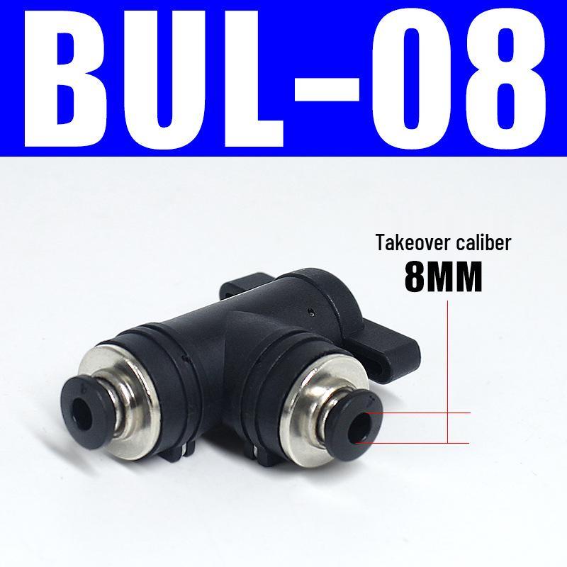 Pneumatic BUC-6-10 Hand Valve: 8mm Air Hose, 12mm Manual Straight Valve with Quick Connect Fitting