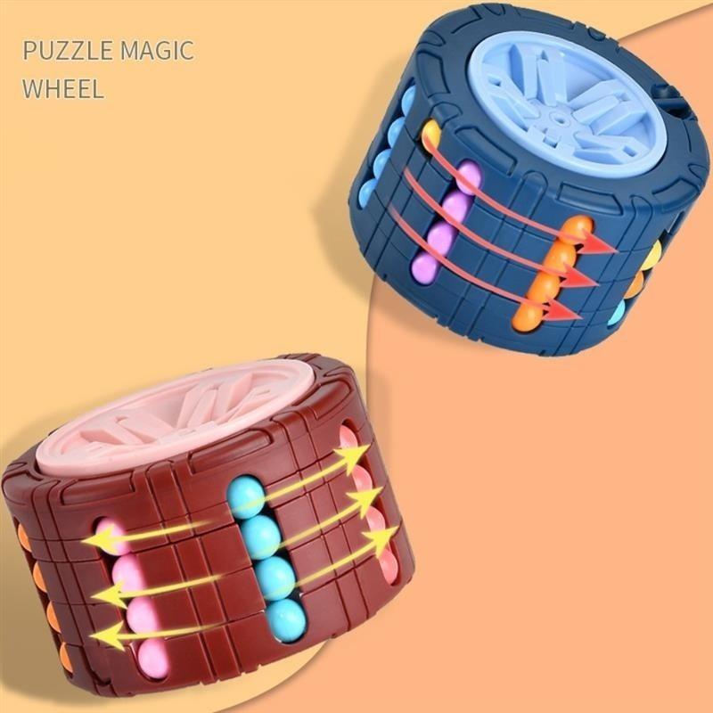 Rotating Magic Bean Cube Fidget Toy Stress Relief Brain Teaser Puzzle for Kids Adults
