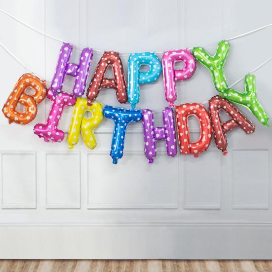 Happy Birthday Balloons Reusable Festive Fine Workmanship Birthday Party Decorations Banner Balloons for Gathering