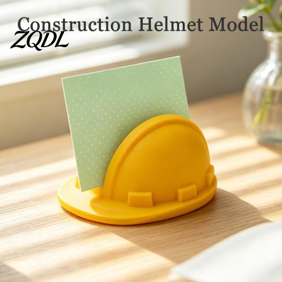 Engineering Themed Gift Business Card Holder, 3D Print Construction Helmet Design Desktop Storage for Notes Organizer, Eco Friendly PLA Stand