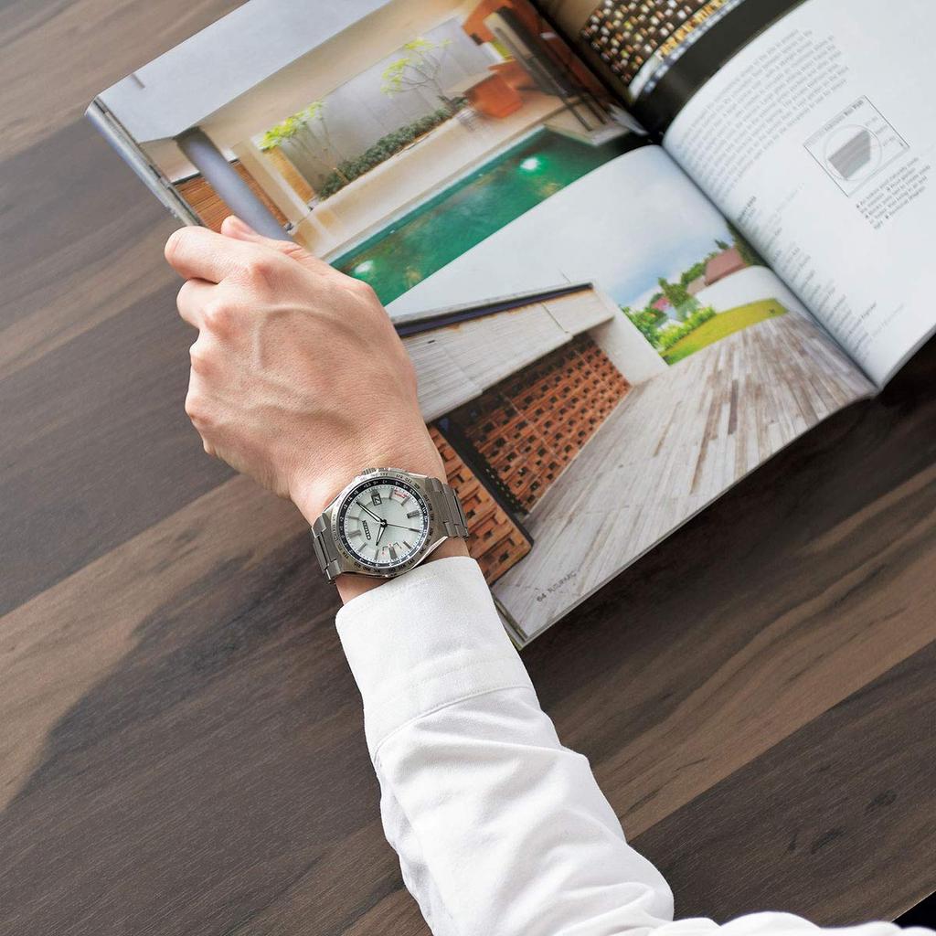 Citizen Attesa Direct Flight ACT Серебристые Эко-Драйв Радиоуправляемые Часы, Линия, CB0210-54A, Мужские,