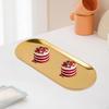 Decorative Vanity Tray Stainless Steel Oval Towel Napkin Bathroom Dish for Tea Small Item