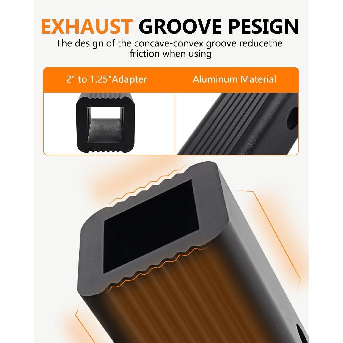 2'' Class III/IV to 1-1/4'' Class I/II Receiver Hitch Adapter ert Sleeve Mount Adapter 2'' to 1/4'' Trailer Receiver Converter for Bike Rack and