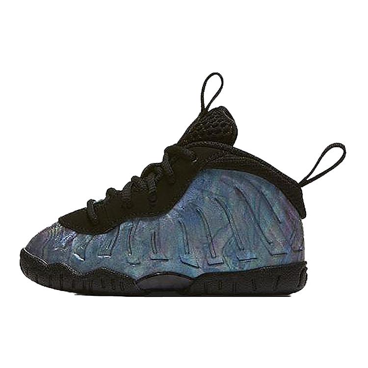 Nike Кроссовки Foamposite One PRM, устойчивые к скольжению и истиранию, средней высоты, для малышей, черные, разноцветные, для младенцев и малышей AO8038-009