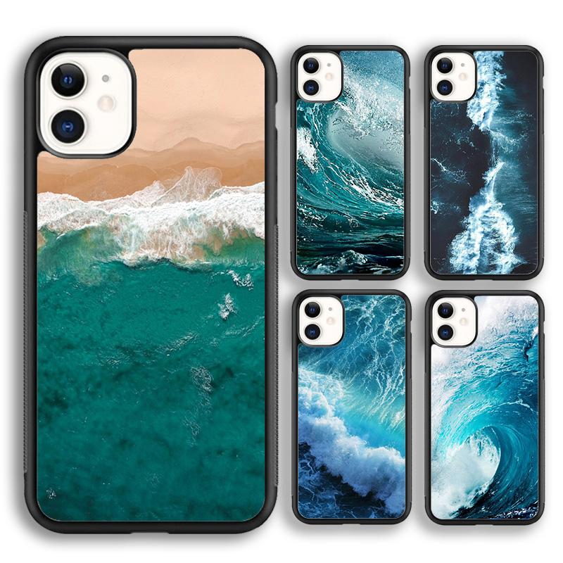 Синее Морское Океанские Волны мягкий Чехол для Телефона для iPhone 17 Air 16 15 14 plus 12 13 pro max coque Оболочка Fundas