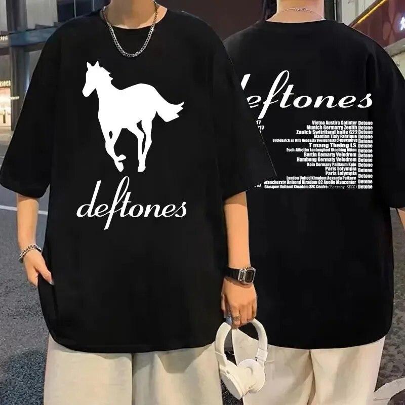 Футболки с героями мультфильмов Deftones Girl Eyes, винтажные модные черные топы с короткими рукавами 90-х годов, летние хлопковые футболки с круглым вырезом в японском стиле