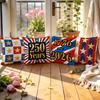 4Pcs 250Th Anniversary Red Blue White Gold Star Print Single-Sided Cushion Cover For Living Room Bedroom Car Home Decor