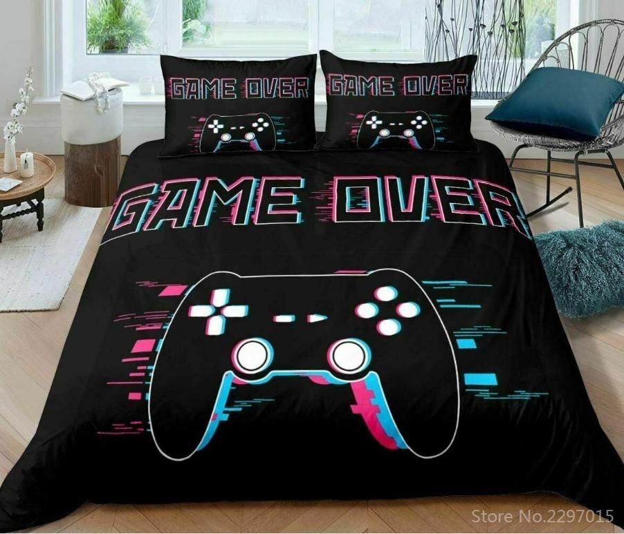 Fashion Black Family Game Gamepad 3d Bedding Set Adult Kids Gifts Pillowcase Duvet Cover Sets Bedroom Decor King Bed Linen Sets