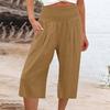 Women's Casual Loose Wide Leg Seven-tenths Pants for Summer Fashion Comfortable Breathable High Waist