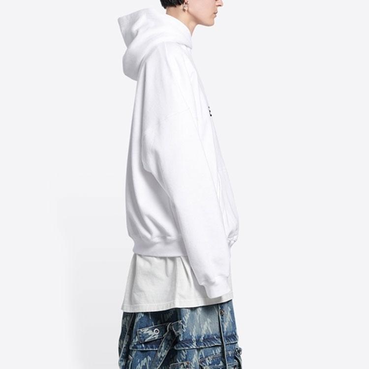 Balenciaga Wide Fit Hoodie 'White/Bubblegum' Women's 675003TLVF29014