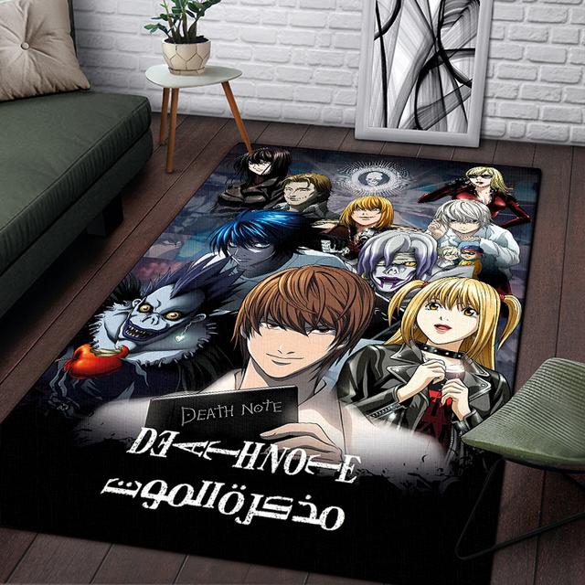 Ковер в стиле аниме Death Note для гостиной, роскошные украшения для дома, спальня, прикроватная подставка для ног, игровая комната, большие коврики, нескользящий коврик