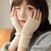 Winter Half Finger Gloves for Women Soft Warm Wool Knitting Arm Gloves Simple Soft Warm Fingerless Unisex Mitten Guantes Gloves