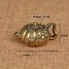 Gold Colours Copper Pumpkin Tea Pet Decoration Mini Small Teapot Cast Brass Pots Small Kung Fu Tea Home Decoration Ornaments