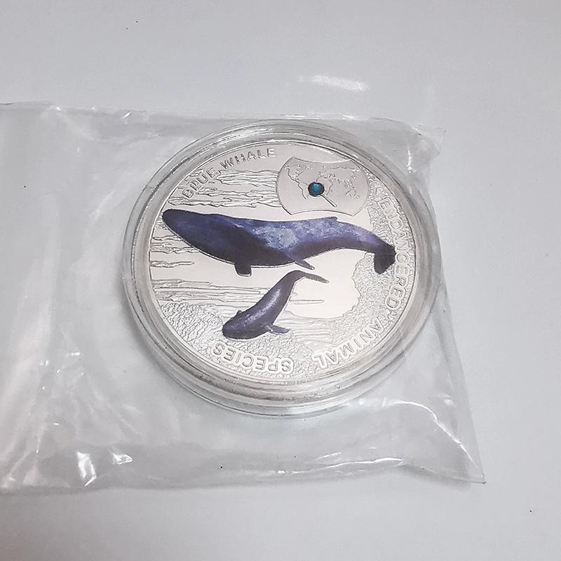 Австралия, Памятная монета «Берегите дикую природу», Памятная медаль «Глубоководный синий кит», Посеребренная монета