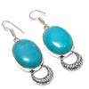 Sleeping Turquoise Gemstone 925 Sterling Silver Gift Jewelry Earring 2.36"