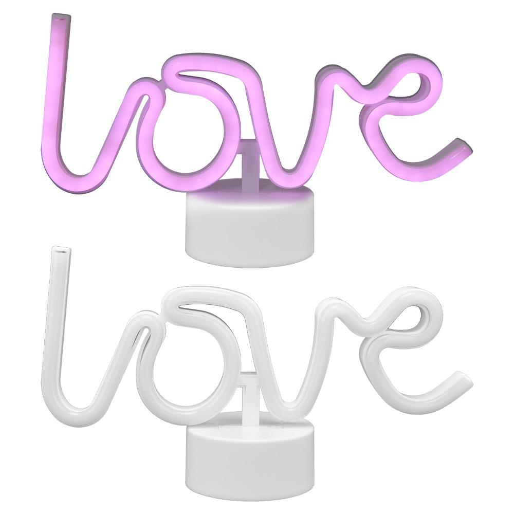 Pink Light Neon Sign Battery Powered LED Neon Sign Easy to Use Table Neon Light Desktop Decor