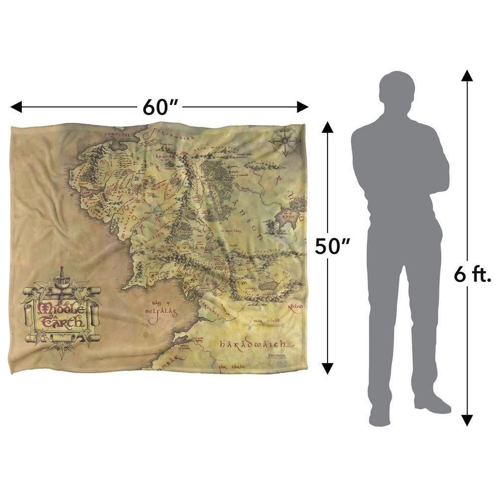 Lord Of The Rings Map of Middle Earth Silky Supersoft Blanket