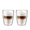 BODUM Pilatus Double-Wall Glass Tumbler, 250ml, Set of 2, Insulates Hot or Cold Drinks, Double-Walled, Heat-Resistant, Microwave, Oven, Dishwasher,