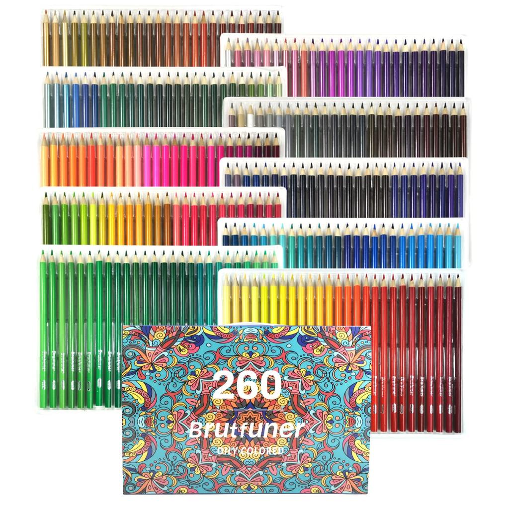 Colored Pencil Set for Students and Portable and Easy To Carry 260-Color Oil-Based Beginners,