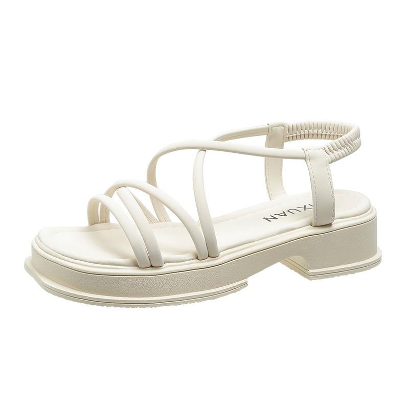 Весна и лето новые модные босоножки на толстом каблуке атмосферный тренд темперамент удобные простые японские и корейские босоножки на толстой подошве